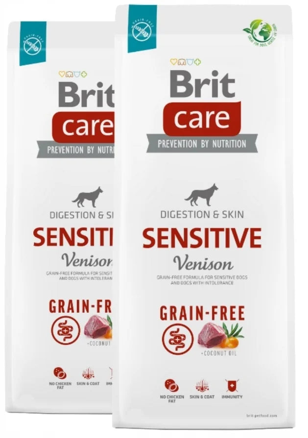 BRIT CARE - DOG - GRAIN-FREE SENSITIVE HERT 2 x 12kg VOORDEEL PAKKET