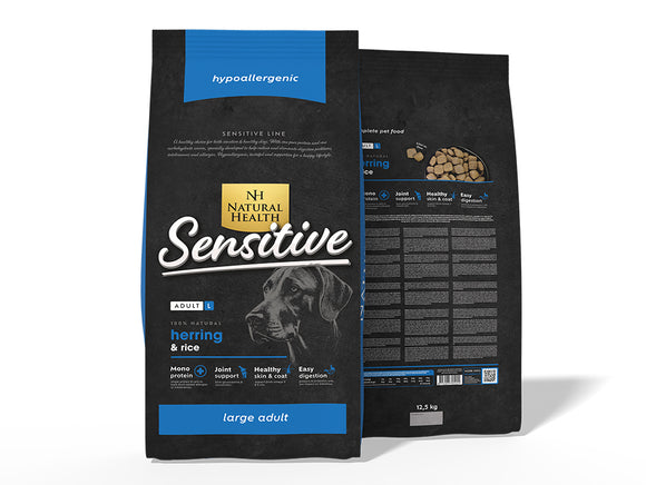 Natural Health Dog Vis & Rijst Large Bites