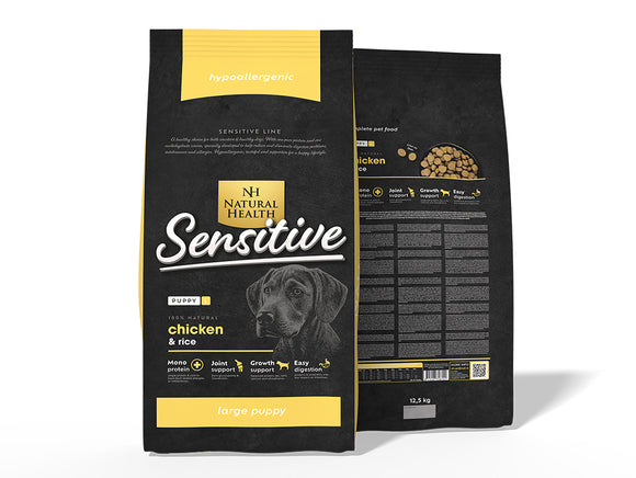 Natural Health Dog PUPPY LARGE BITES Kip & Rijst