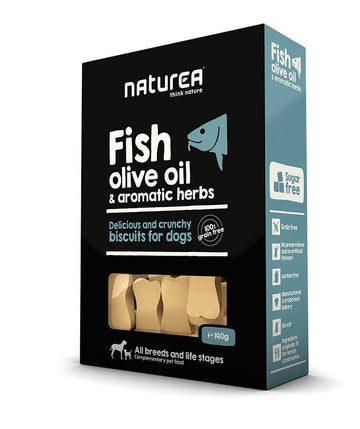 Naturea Dog Biscuits Fish Olive Oil Herbs 140Gr.