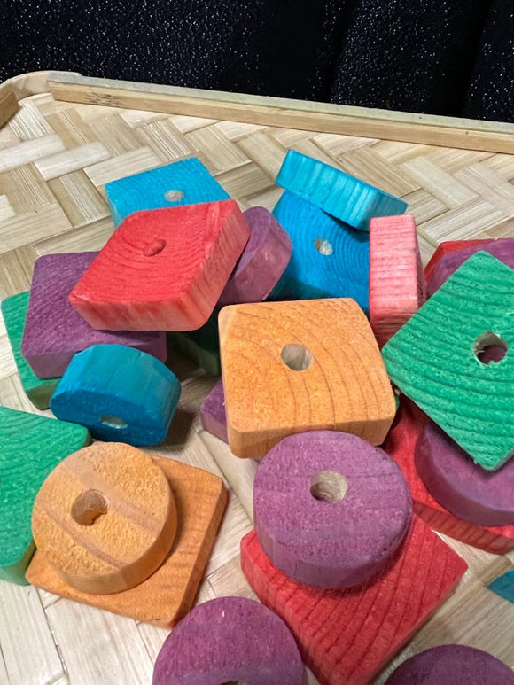 Gekleurde houten blokken